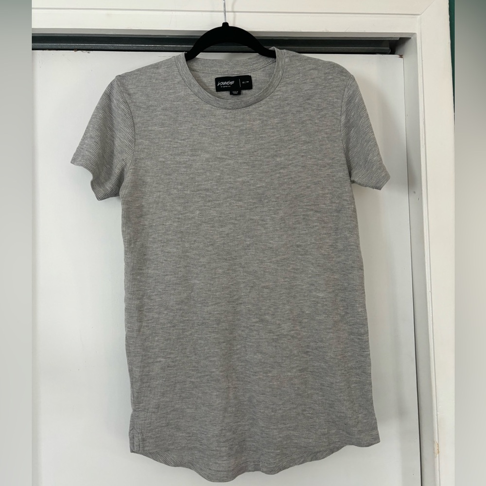 Mens Cotton On Lounge gray grey waffle knit t shirt size XS